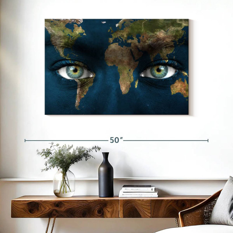 Aliaz Map Eyes, 26" H x 39" W