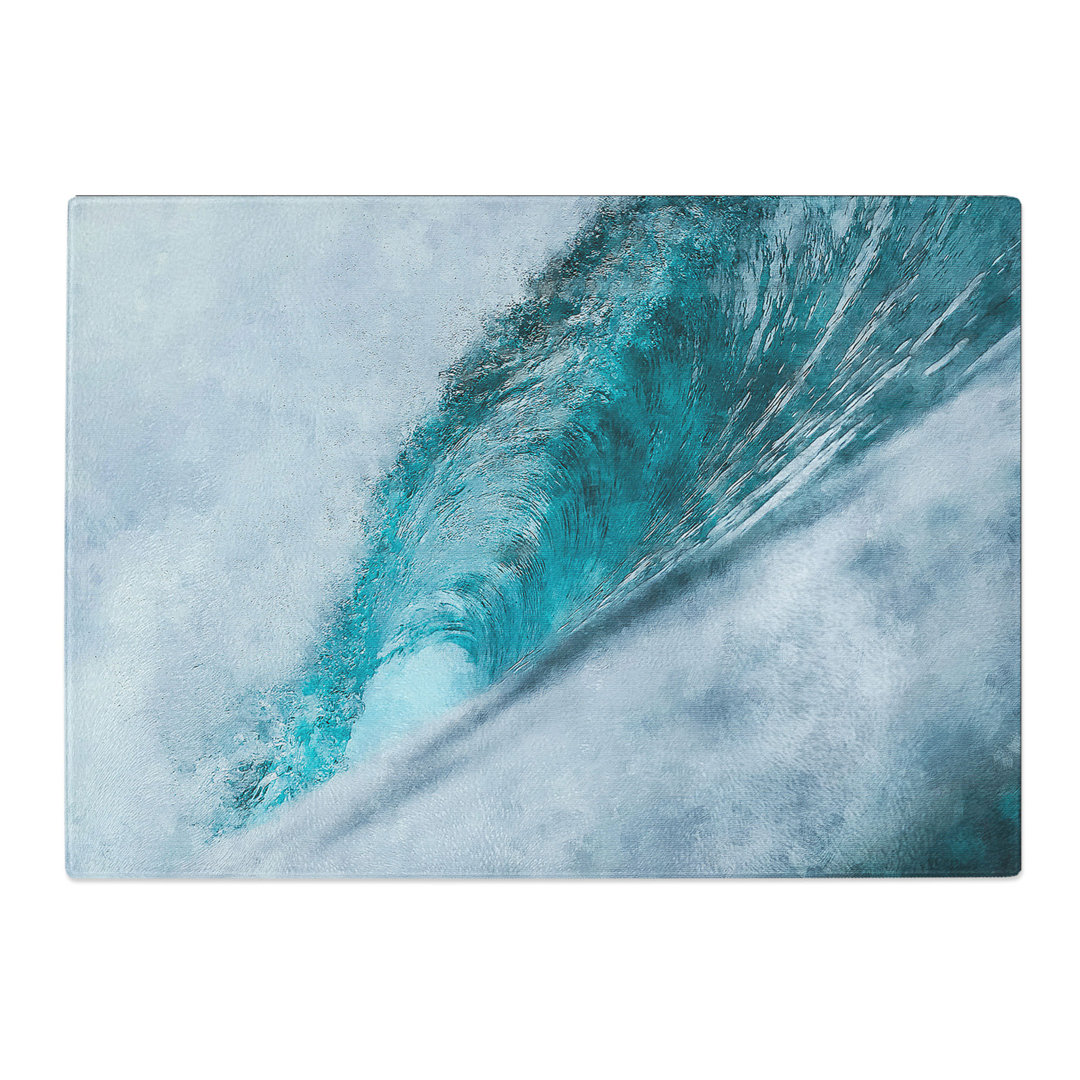 Tempered Glass Curve of the Ocean Wave Chopping Board