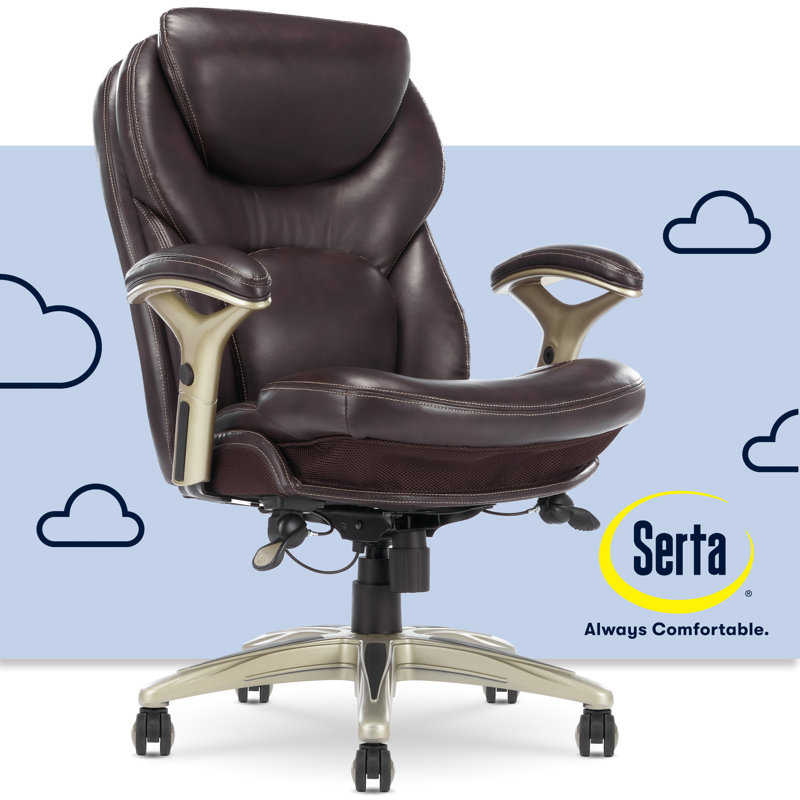 Fauteuil de direction ergonomique Serta Claremont avec technologie Back in Motion et soutien lombaire, Châtaigne