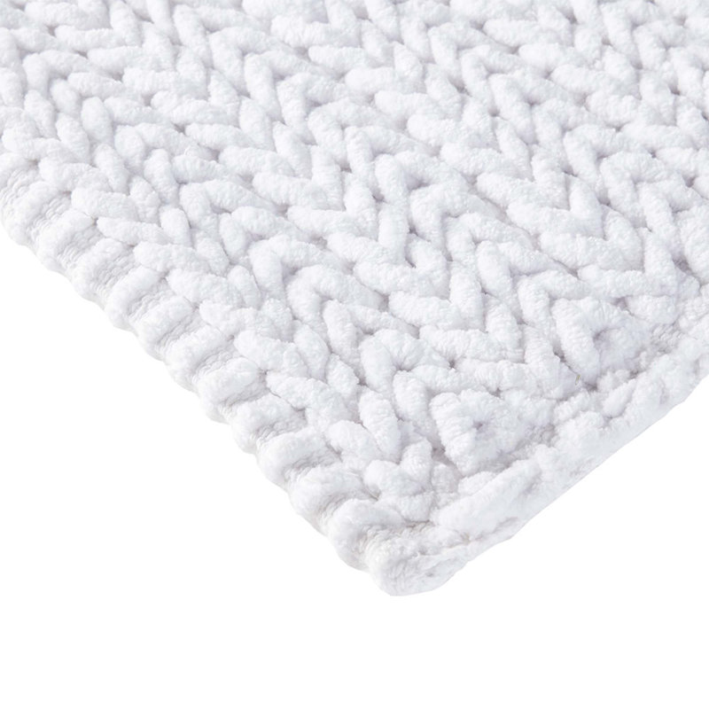 Non-Slip Bath Rug, White, 24"W x 40"L