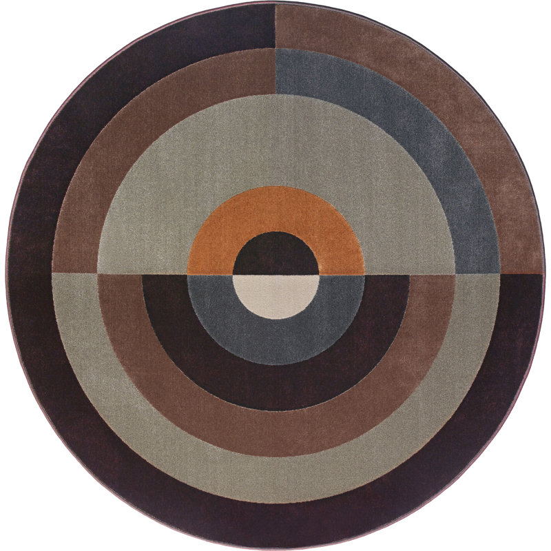 Round Chuah Abstract Flat Weave Area Rug, Round 160  cm