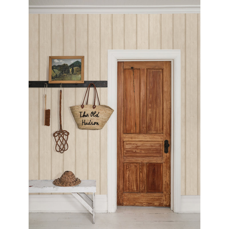 Rouleau de papier peint L 33 pi x l 20,5 po Beadboard Timeless, Neutre