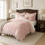 Ensemble de couvre-lit en coton rose français Elsie 6 pièces-115684714