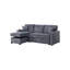 Ensemble de canapé modulaire convertible en velours côtelé gris foncé avec méridienne réversible et lit escamotable