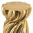 14X14x18.7" Gold Magnesium Accent Stool With Sculptural Swirl Design, Contemporary Side Table, Decorative Display Stand, Or Extra Seating Option