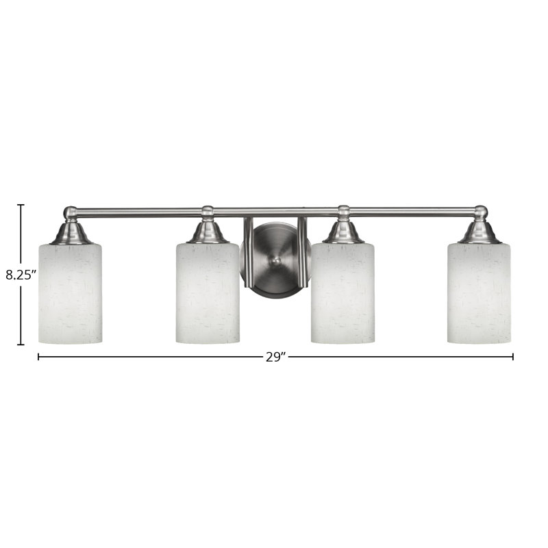 Barre d'éclairage de salle de bain 4 lumières Michell, Nickel brossé