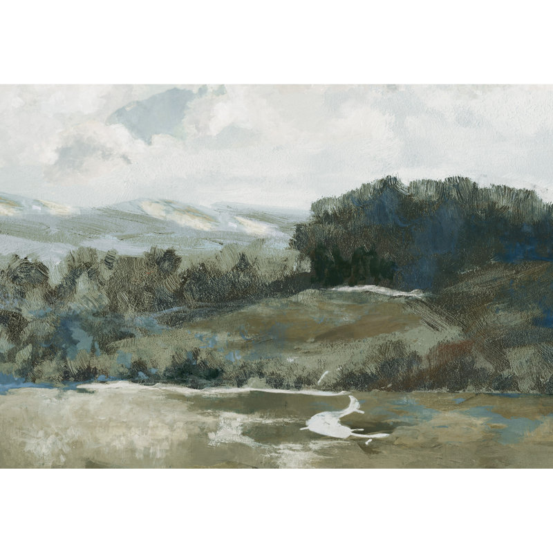 Calm Landscape In Blue And Green - Wrapped Canvas Print, 51cm H x 76cm W