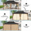 Pavillon de jardin d'extérieur à toit rigide en acier à 2 niveaux de 17,5 pi x l 11,6 pi avec protection totale en filet-123822007