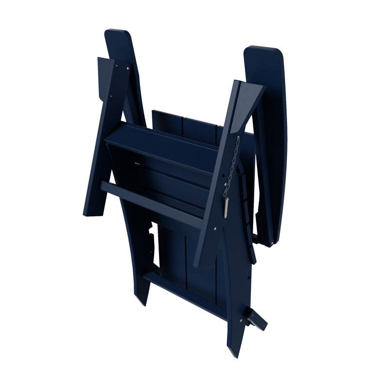 Joubert Foldable Outdoor Adirondack Set, Navy Blue