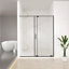 Porte de douche coulissante semi-sans cadre l 56 à 60 po x H 72 po, verre trempé transparent Scgg 5/16 po (8 mm), finition noir mat, largeur de coupe réglable 4 po