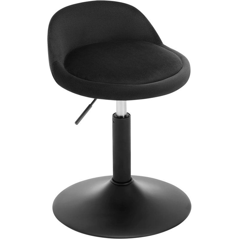 Calio Upholstered Velvet Adjustable Height Bar Stool, Black