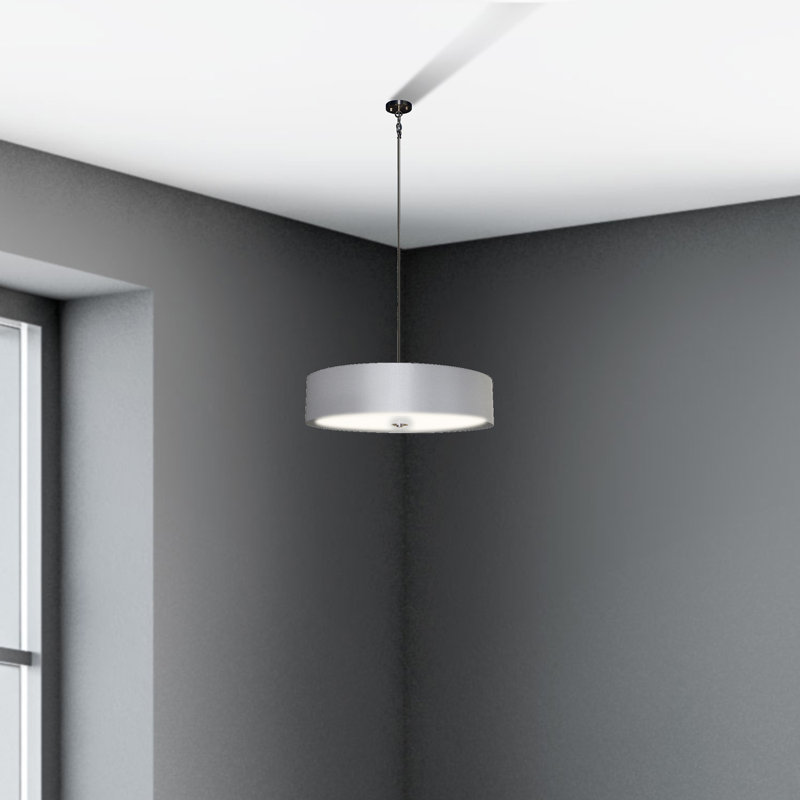 Lustre cylindrique unique à 5 lumières Olivo, Blanc immaculé