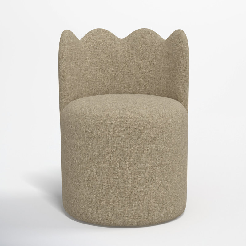 Dahlia Wavy Back Dining Chair, Zuma Natural Textured Linen