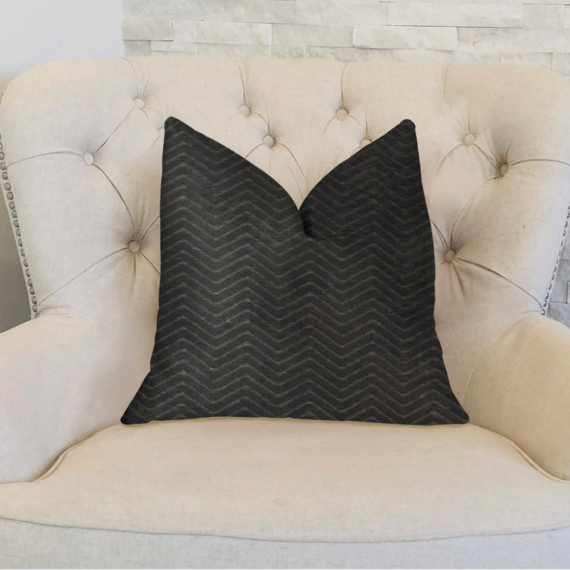Moon Chevron Reversible Throw Pillow, 22" x 22", Black