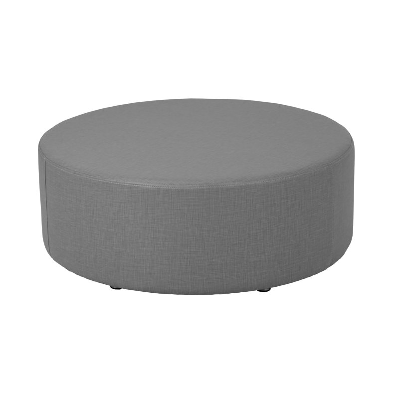 Pro Series Upholstered Round Ottoman, Slate Gray