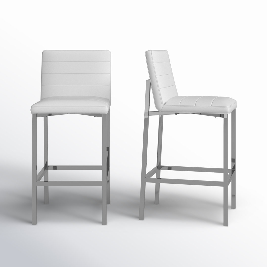 Misa Upholstered Counter Stool with Metal Frame (Set of 2) AllModern 