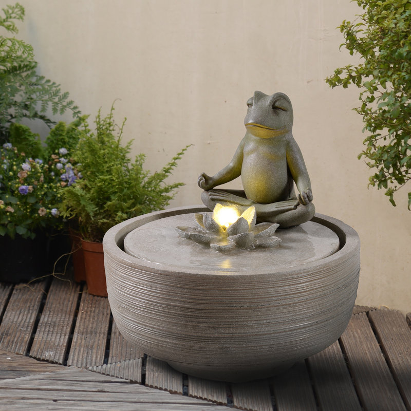 Fontaine à méditer 15 "avec grenouilles