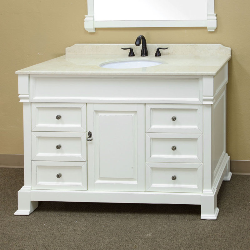 Ensemble de meuble-lavabo simple 50 po Aberdash, Blanc crème