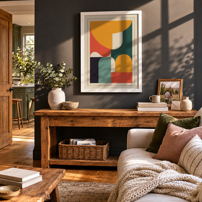 Balanced Geometries Geometric - Framed Print, A3 - 42.0 x 29.7 cm, White