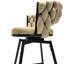 Tabourets de bar 28 po brun. Cuir technique, pivotant à 360 °, base, siège rembourré avec pour bars, cafés, îlots de cuisine en métal 2 pièces Farmhouse, bar, café