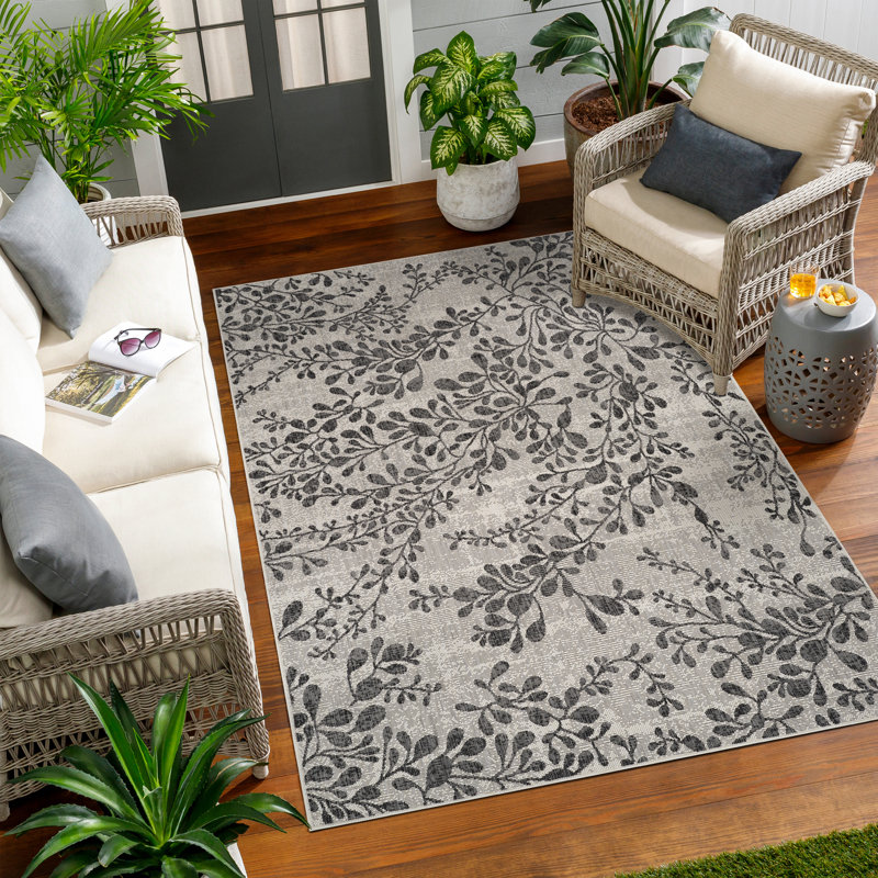Remylina Indoor & Outdoor Boho Rug Ivory/Grey, Rectangle 160 x 213cm