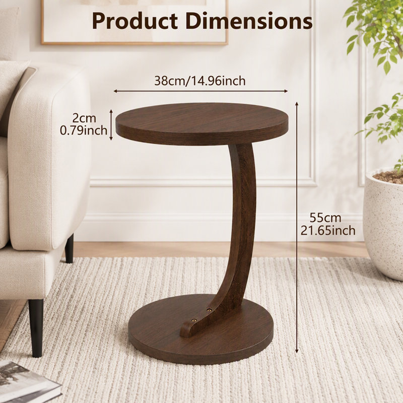 Top End Table, Brown Wood