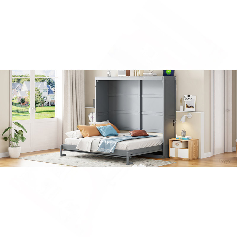 Lit escamotable double pleine grandeur, Grey, Full