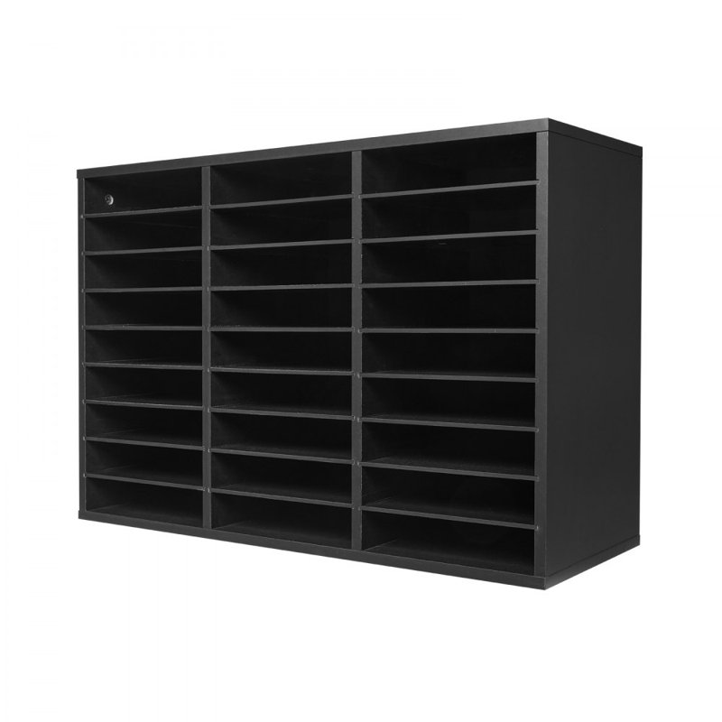Organisateur de documents, boîte aux lettres de bureau 27 compartiments avec tablettes amovibles, trieur de boîtes aux lettres en bois