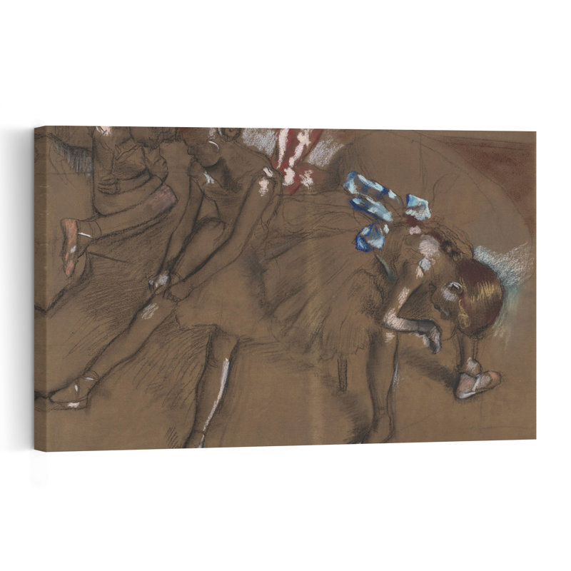 Three Dancers Resting, C.1880 Impressionist Abstract Contemporary Wall Art Print by Edgar Degas - 1 Piece Wrapped Canvas Wall Art