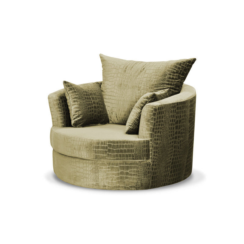 Upholstered Swivel Armchair, Gold