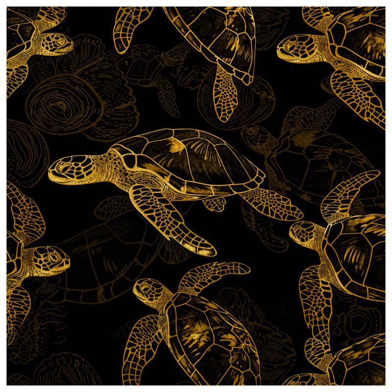 Housses de couette Golden Sea Turtles, Grand lit