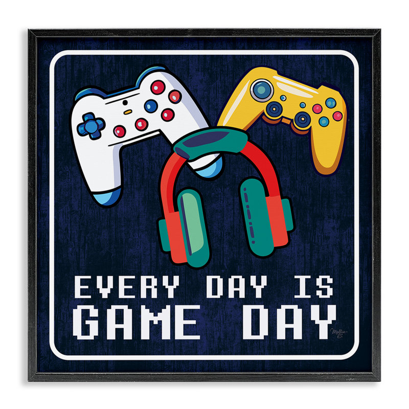 «Every Day Game Day», estampe numérique, conception de Mollie B., Giclée encadrée noir minuit, H 12 po x l 12 po