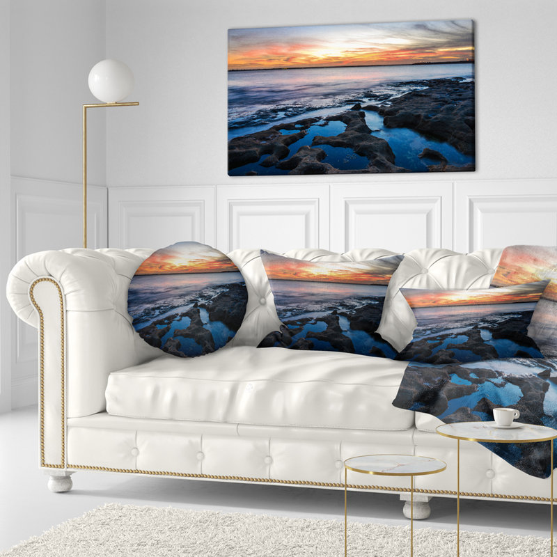 Coussin imprimé «Beautiful Waters» en Australie, 18 po x 18 po, Coussin décoratif