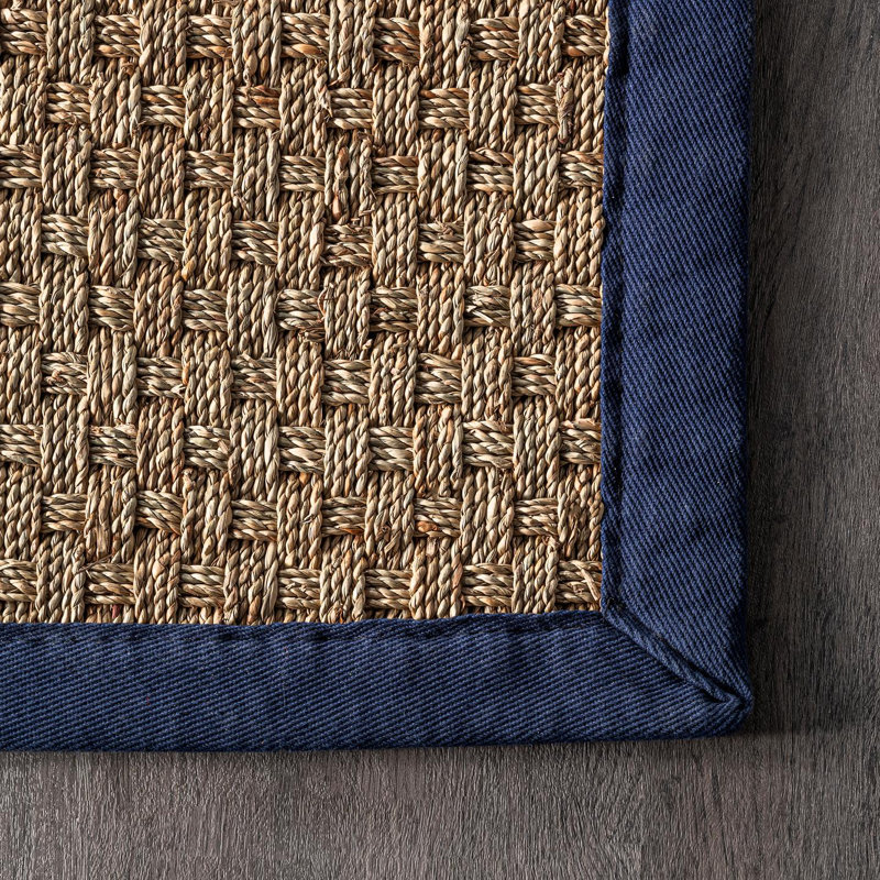 Tapis intérieur / extérieur bleu marine Berke, Tapis de couloir 2 pi 6 po x 6 pi