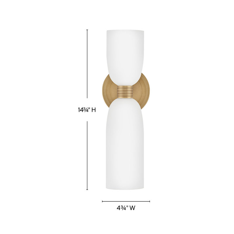 Tallulah Lacquered Brass and Etched Opal Glass Wall Sconce