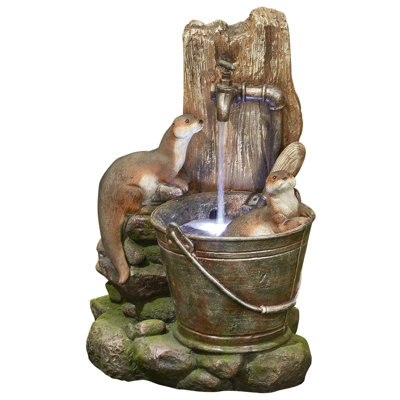 Vespi Outdoor Floor Fountain with Lights