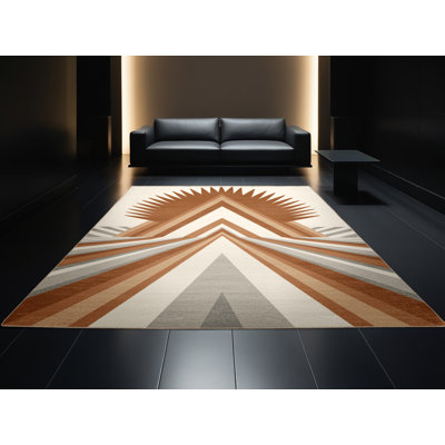 Tapis beige lavable à la machine moderne Brentwood