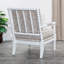 Fauteuil Spindle, finition blanche, tissu cachemire taupe