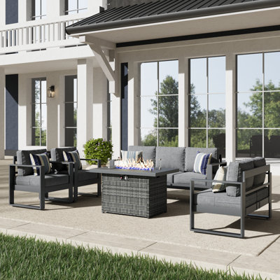 5 Piece Sofa Seating Group With Cushions