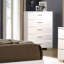 Commode 1 pièce à 5 tiroirs de style contemporain avec finition chromée ultrabrillante