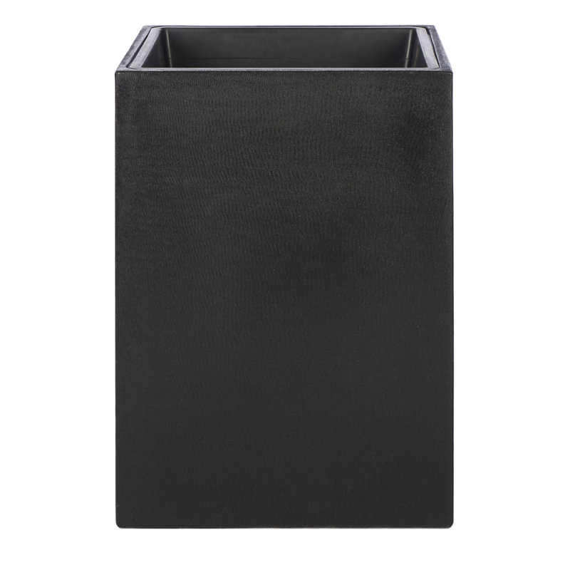 Boîte à fleurs en ciment Damariye, Noir, H 24 po x l 16,9 po x P 16,9 po