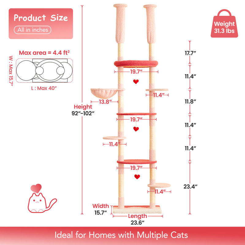 Arbre à chat 102 "Tenley, Rose