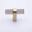 Acrylic Gray And Brass Cabinet And Drawer T- Bar Knobs