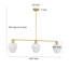 Lustre linéaire à 3 lumières pour îlot de cuisine à intensité variable-564074681