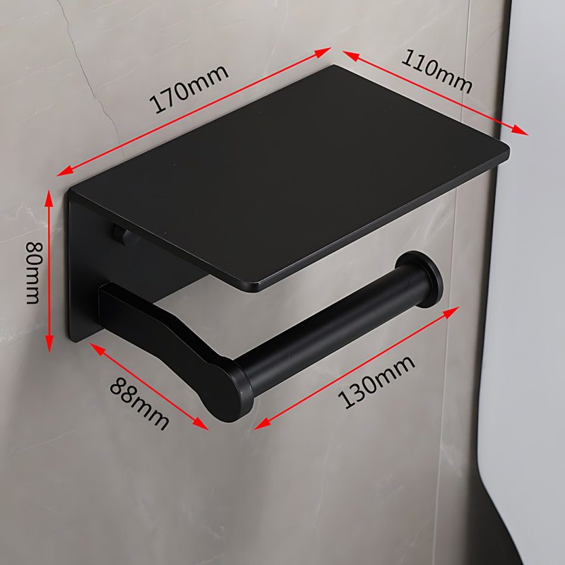Porte-papier hygiénique en aluminium avec tablette pour téléphone