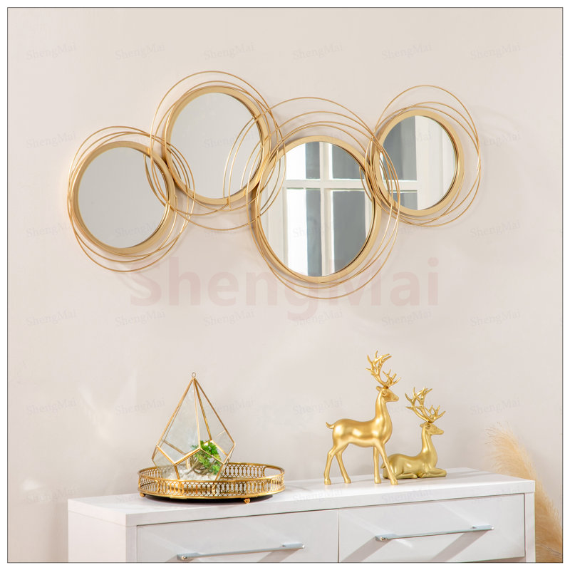 Miroir moderne en métal avec design 3D, idéal pour rehausser l'esthétique de la maison et l'espace dans n'importe quelle pièce