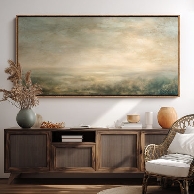 Soft Blue Grey Meadow Bedroom Print Wall Art