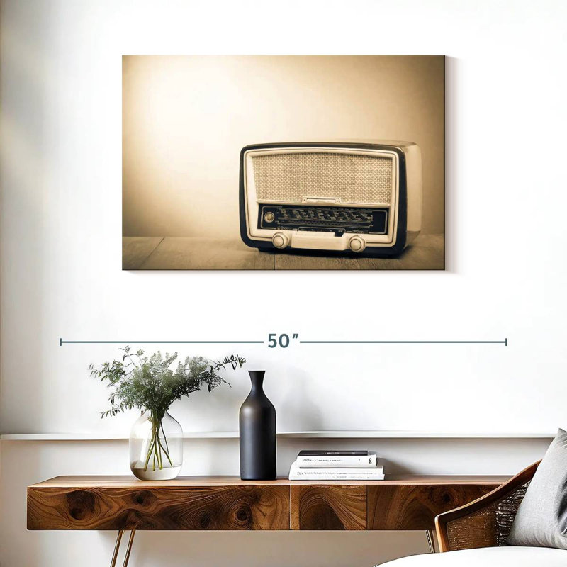 Abarca Vintage Radio, 24" H x 36" W