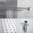 Shower System With Adjustable Slide Bar,12 Inch Wall Mounted Square Shower System With Rough-In Valve