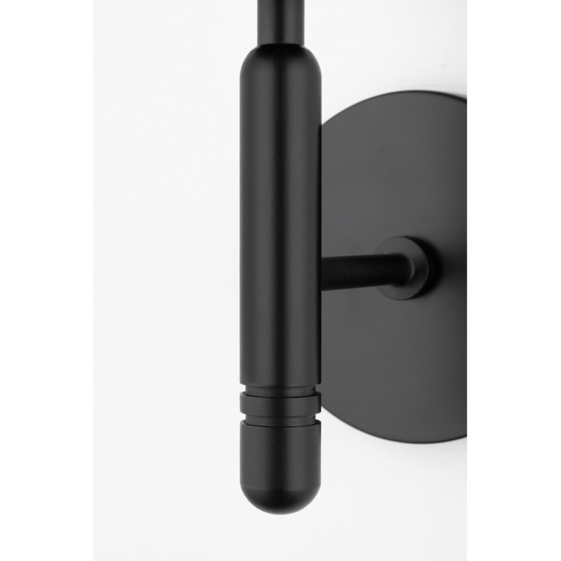Ruzanna Armed Sconce, Glossy Black